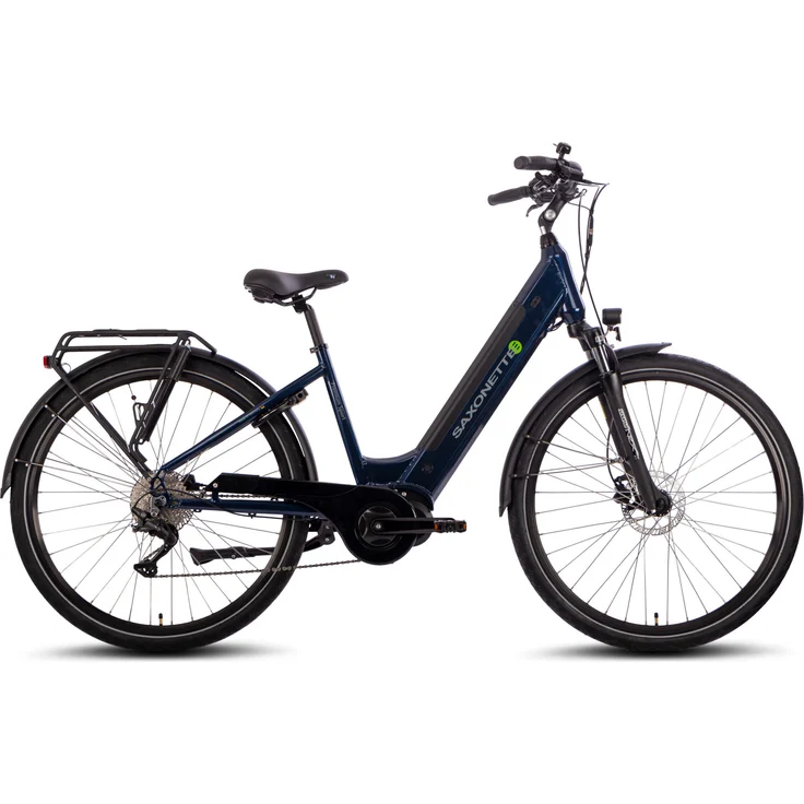 SAXONETTE E-Bike Premium Sport, 10 Gang, Mittelmotor, 522 Wh Akku, Pedelec, Trekkingrad (nightblue, Rahmenhöhe 45)