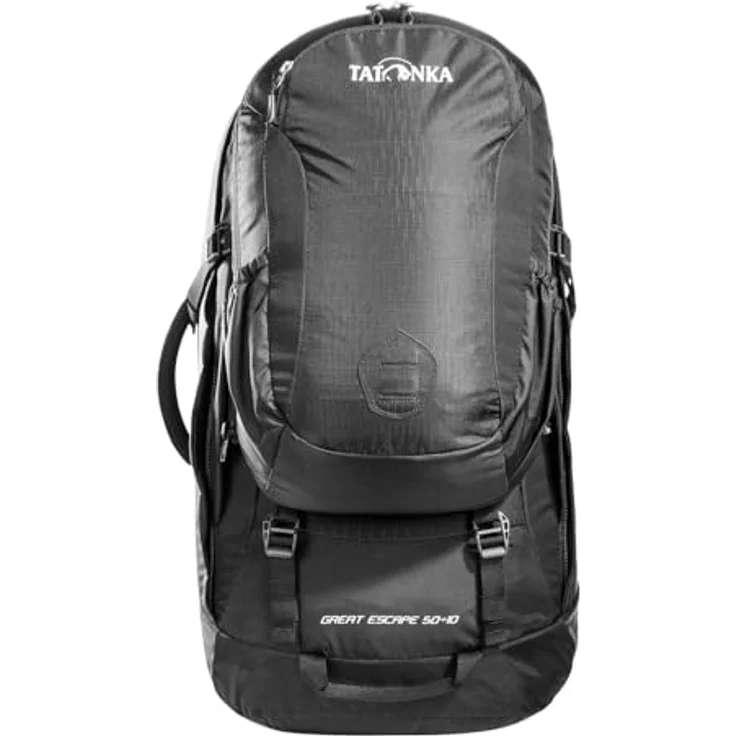 Tatonka Great Escape 50+10, Wanderrucksack 64 cm, schwarz aus 100% Polyamid, 30 cm x 18 cm – Bild 1