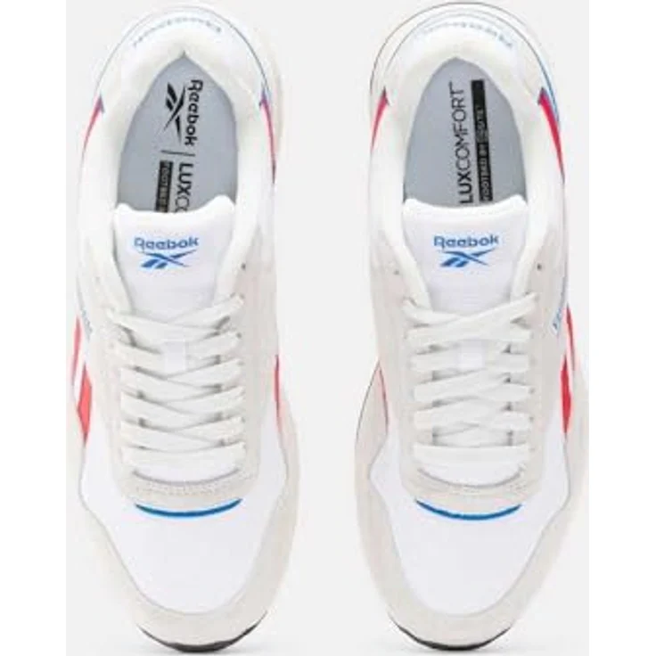 Reebok GL1100 Unisex Sport Sneaker, Freizeitschuhe mit Velours-, Synthetik- und Textil-Obermaterial, Grau/Rot/Blau, Schuhgröße: 39 EU – Bild 7