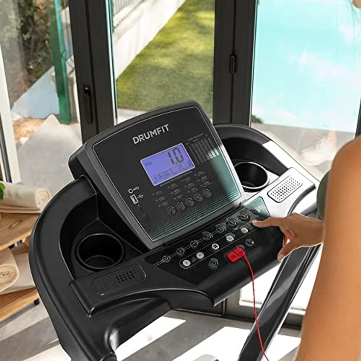 Cecotec DrumFit WayHome, Faltbares Laufband mit Neigung, Massagegürtel, Hanteln, 1-18 km/h, 12 Programme, große Lauffläche 130 x 42 cm – Bild 3