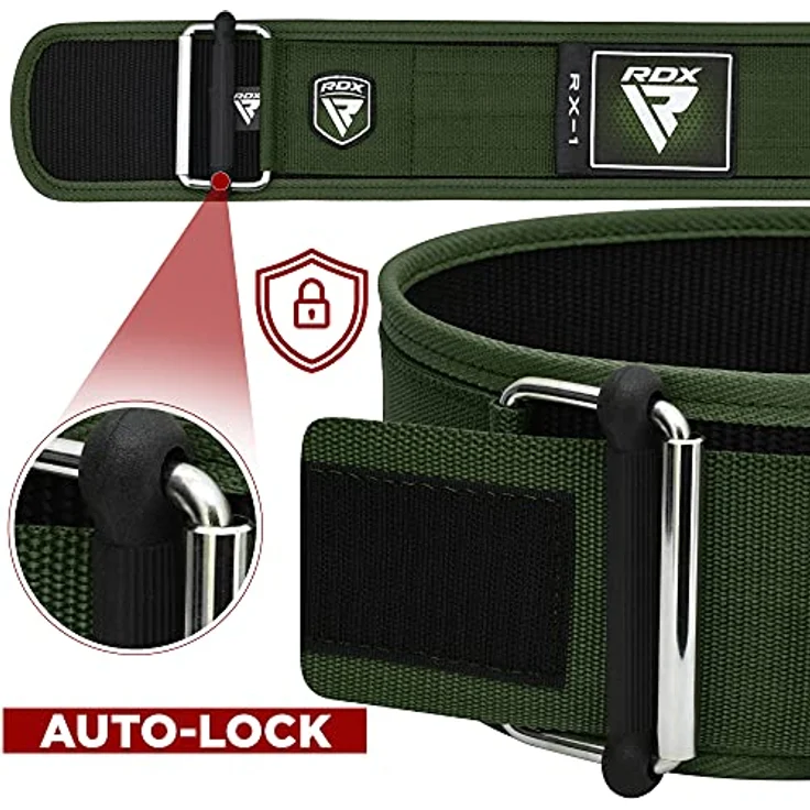 RDX 4” Gewichthebergürtel, Auto-Lock Trainingsgürtel, Powerlifting Krafttraining Bodybuilding Fitness Gürtel, Gepolstert Gewichtheben Gym Weight Lifting Belt, Männer Damen Kreuzheben Workout – Bild 3