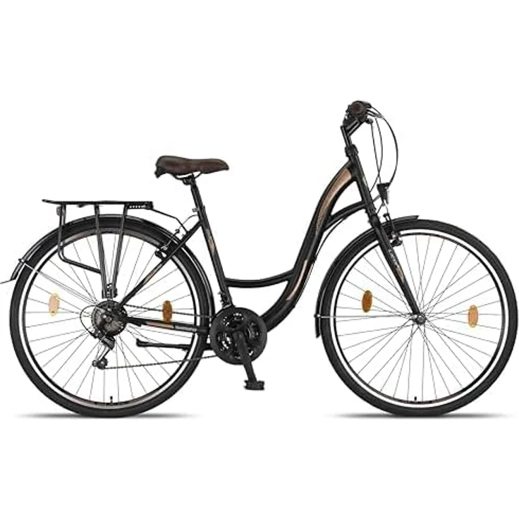 Licorne Bike Stella Premium City Bike 28 Zoll Schwarz - 21 Gang-Schaltung - Hollandfahrrad für Damen und Herren - Preisvergleich – Bild 4