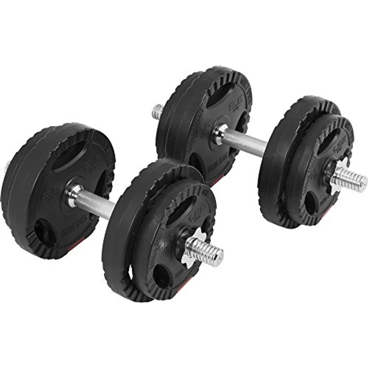 GORILLA SPORTS® Kurzhantelset - 20 kg oder 30 kg, Ø 30mm, 2 Kurzhantelstangen mit 4 Sternverschlüssen, Griff gerändelt, Kunststoff - Hantelset, Gewichte, Kurzhanteln 2er Set, Kurzhantel Set – Bild 1