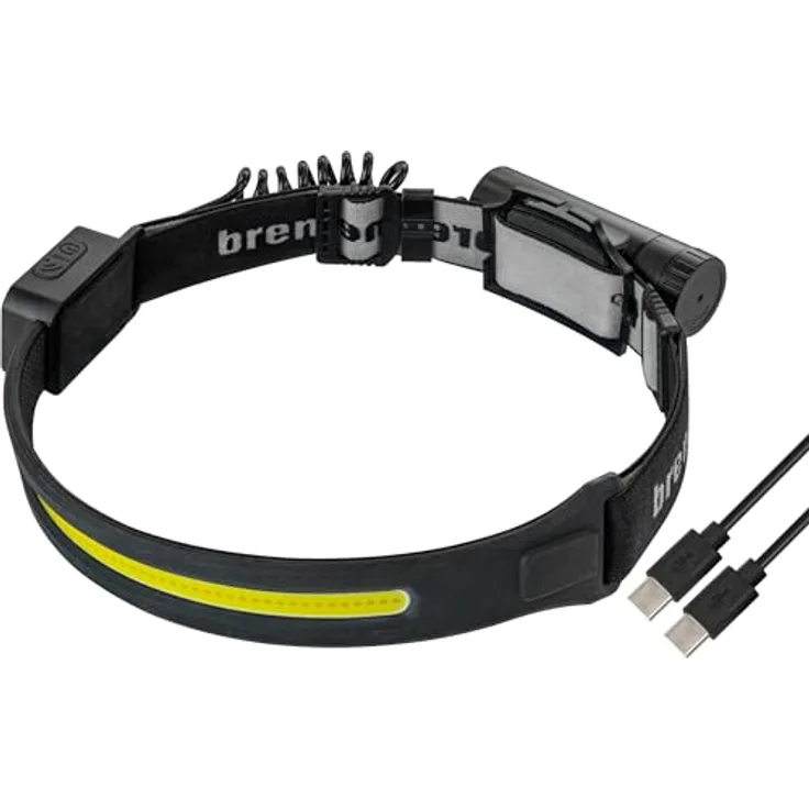 Brennenstuhl LuxPremium Akku LED Sensor Kopflampe SL 500 A, Wiederaufladbare Stirnlampe mit Sensor (USB C, Rotlicht, IP44, COB-LED, 500lm, max. 22h Leuchtdauer, Akku 18650 austauschbar)