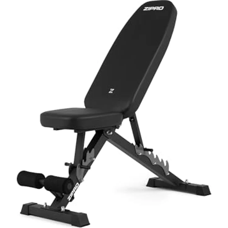 Zipro klappbare Schrägbank Jacked, Fitnessbank mit 7-Fach verstellbaren Rückenlehne, 3-Fach verstellbarer Sitzkissen, Belastung 230kg, Multifunktion Sit Up Bank – Bild 1