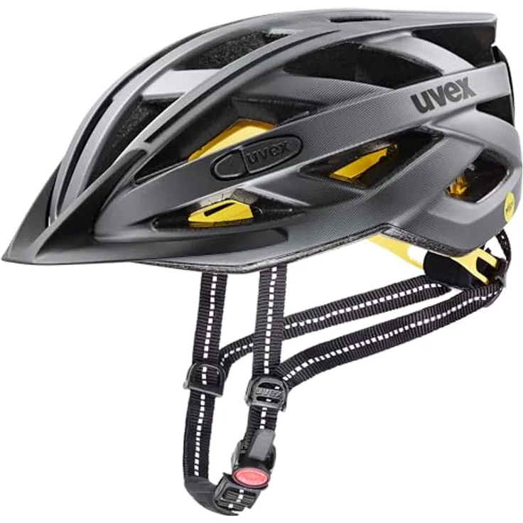 Uvex City Ivo MIPS light, Unisex Fahrradhelm mit LED-Lichtsystem, Titan-Matt, 56-60 cm
