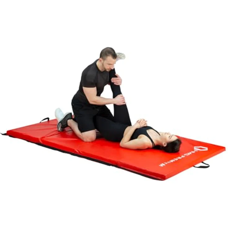 HMS Premium MGS01 Gymnastikmatte, 240 cm klappbar mit 5 cm dicker Polsterung, ideal für Yoga und Sport, rutschfest und wasserbeständig – Bild 5