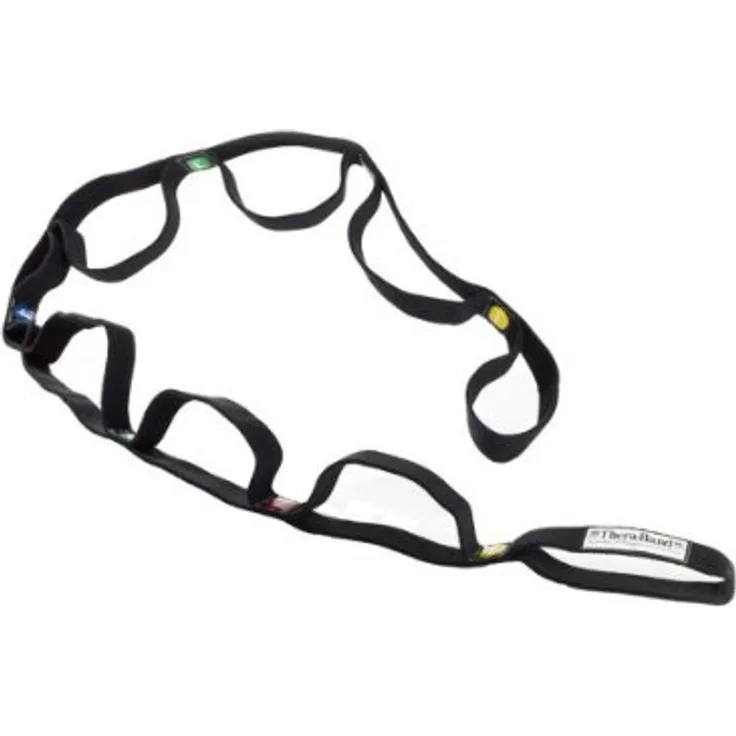 THERABAND Widerstandstrainer Stretching Band, 140 cm, schwarz aus Baumwolle und Latex für Erwachsene