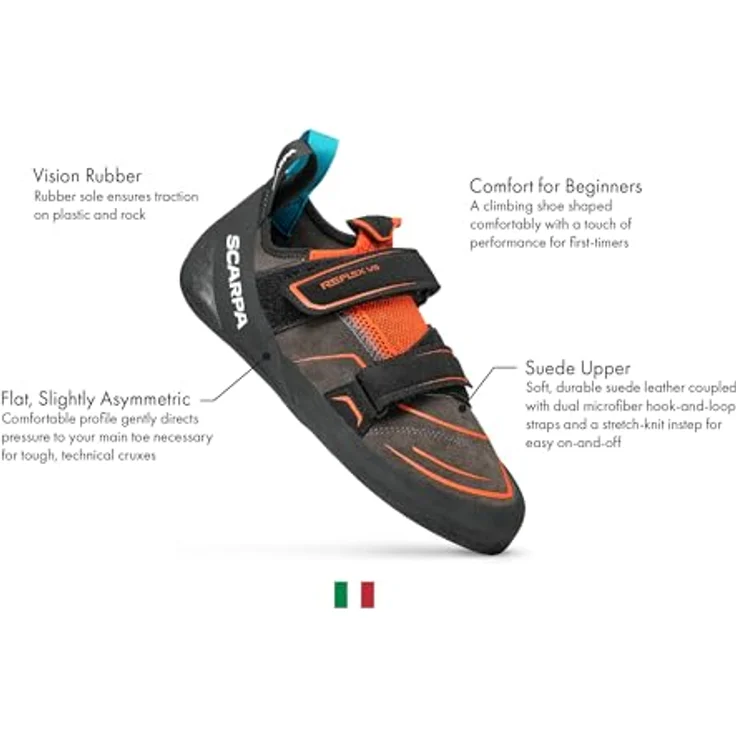 Scarpa Reflex VS, Herren Kletterschuhe in Grau, ideal für Einsteiger, mit anpassbarem Obermaterial und griffiger Sohle (Größe 44) – Bild 3
