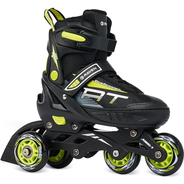 RAVEN Profession 4in1 Inlineskates, verstellbare Triskates und Rollschuhe für Kinder und Erwachsene, Black/Lime, Größe 38-42 (25cm-27,5cm) – Bild 4