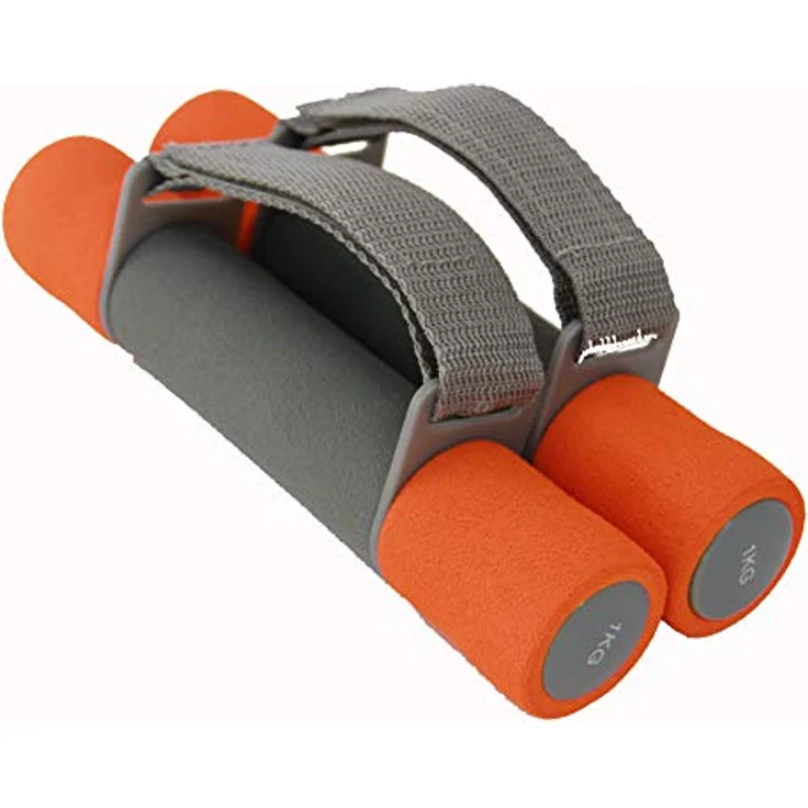 VLFit Langlebig weich Hantel Set mit verstellbaren Griffen - Verschiedene Gewicht Ausführungen (Set mit 2/ Ein Paar) (ORANGE & GRAU - 2 x 1 kg) – Bild 3