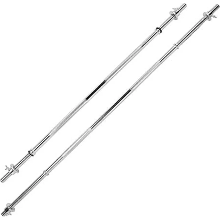 #DoYourFitness Langhantel-Stange mit Federverschluss, Ø30mm in 150 cm Länge, Gusseisen verchromt & gerändelt - Hantelstange Gewichtheben Kraftsport – Bild 2