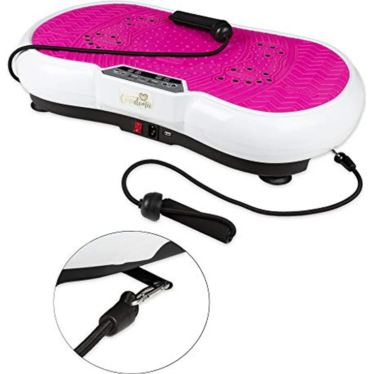 Coradoma Vibrationsplatte mit Power Dehnbändern und Bluetooth Vibrationsboard Fitness und Sport zum Abnehmen für Zuhause Ultra Slim Rüttelplatte Training Vibrationsgerät Oszillation – Bild 3