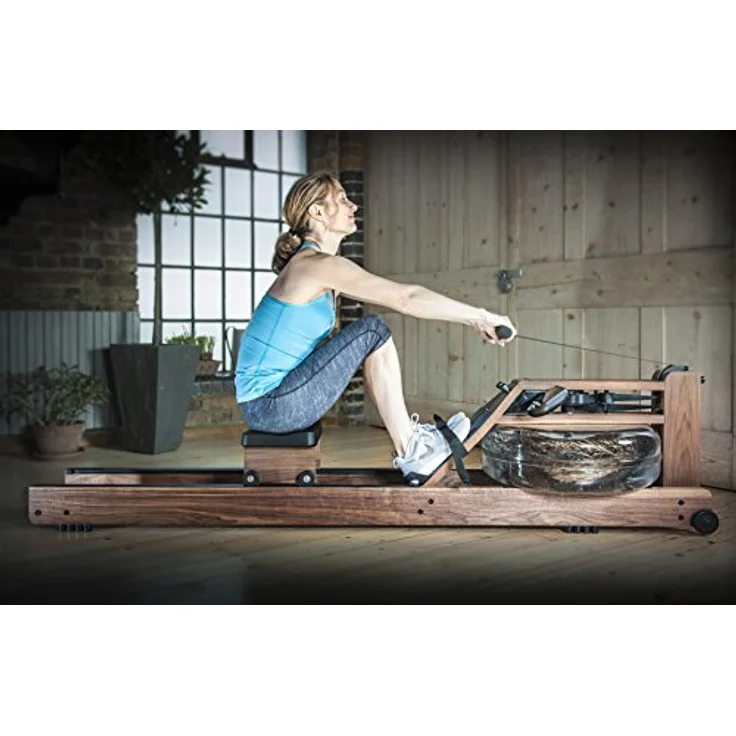 Water Rower Rudergerät Nussbaum mit S4 Leistungsmonitor, 210x56x53 cm – Bild 2