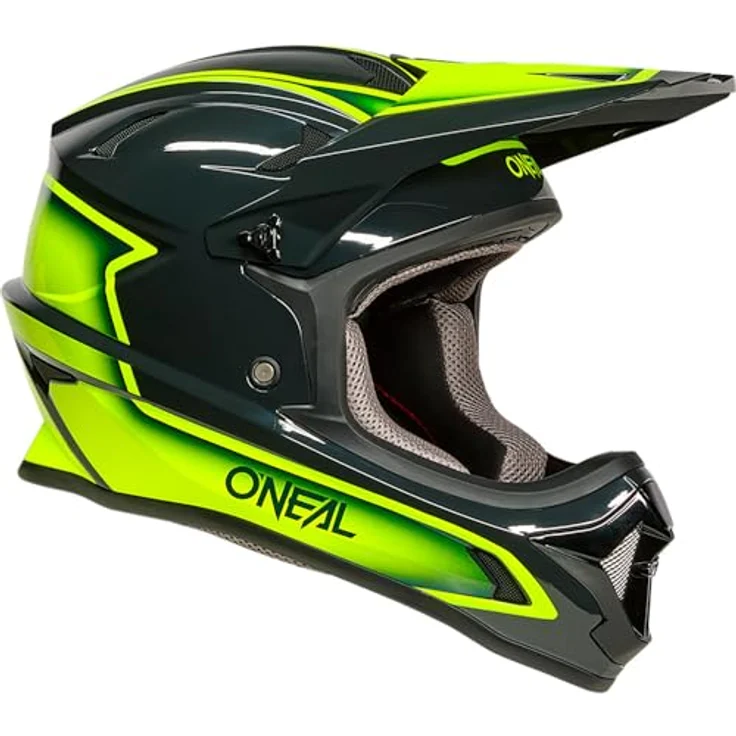 O'Neal Sonus Helm Slick Gray/Neon Yellow, Fullface-Helm für MTB, Enduro, Freeride und Downhill, Größe M – Bild 5