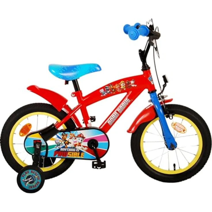 PAW PATROL Kinderfahrrad Jungen - Rot / Blau - 85% zusammengebaut, bis 60 kg, Rücktrittbremse, Lenkerhöhe einstellbar, Luftbereifung – Bild 2