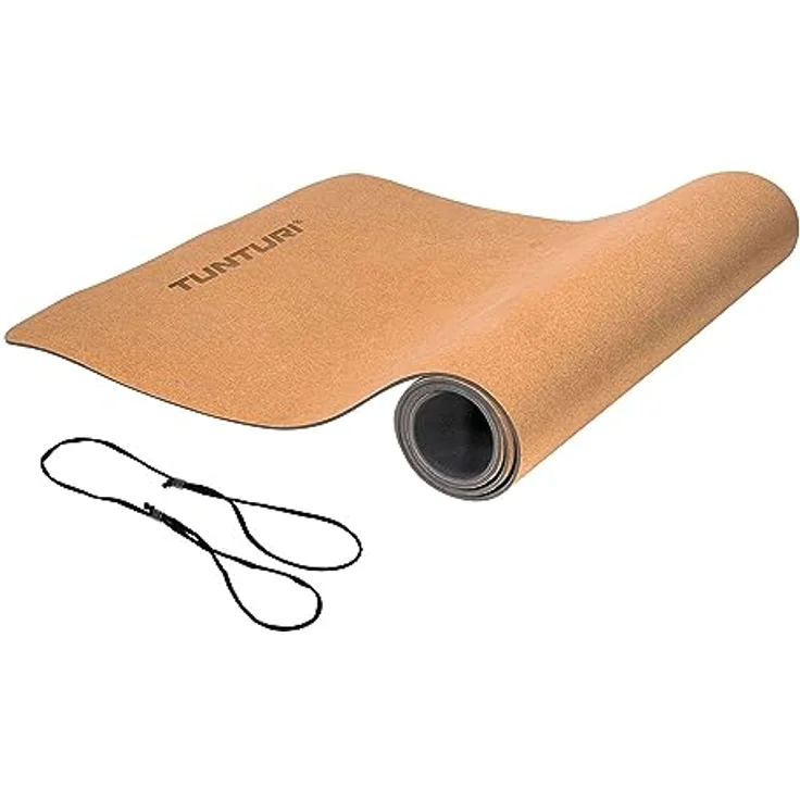 Tunturi Yogamatte aus Kork 183 cm, Korkmatte für Yoga, Pilates, Gymnastik, rutschfest – Bild 1