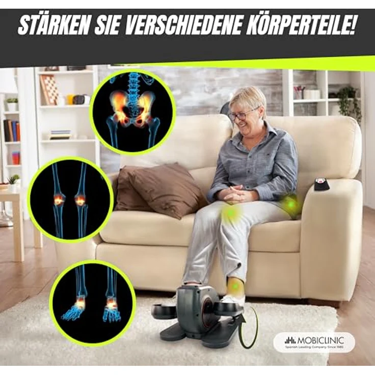 Mobiclinic Veleta, Mini Bike Heimtrainer mit 10 Geschwindigkeiten, 3 Programmen, LCD-Display, einstellbarem Widerstand und rutschfesten Pedalen – Bild 8