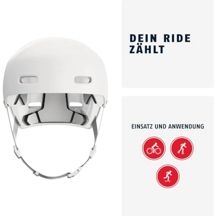ABUS Fahrradhelm INDY - Dirt-Helm für Dirt, Skate, Slope und MTB - mit optimierter Stoßdämpfung - für Jugendliche und Erwachsene - Größe M, Weiß – Bild 2