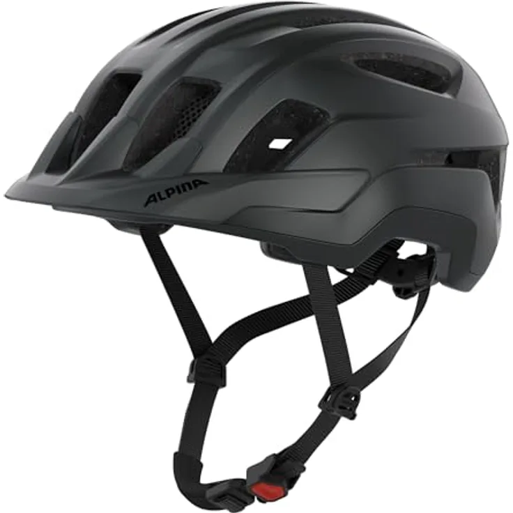 Olympic Sportswear Alpina Paranus, Fahrradhelm schwarz matt, Größe 59-62 cm, stoßabsorbierend, mit Lufteinlässen und Flynet