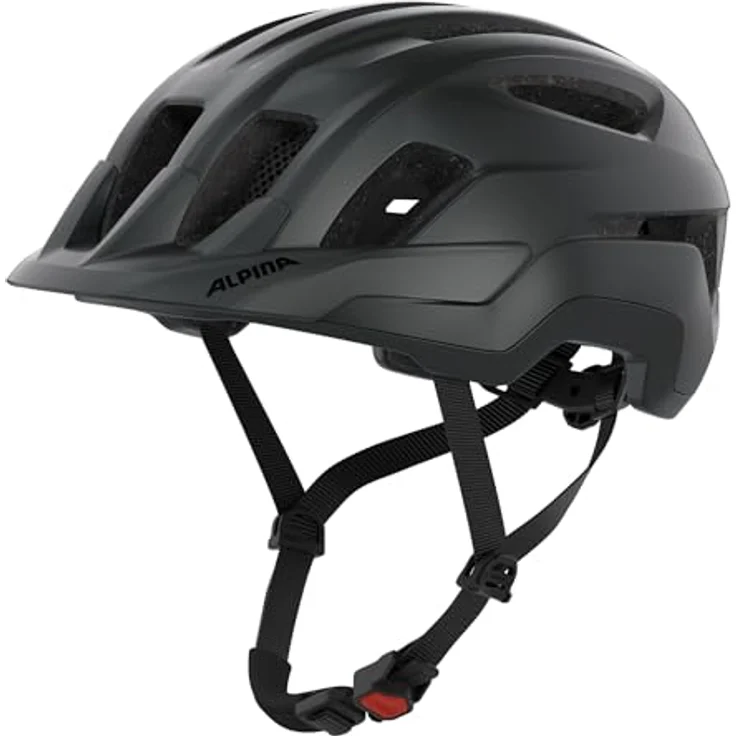 Olympic Sportswear Alpina Paranus, Fahrradhelm schwarz matt, Größe 59-62 cm, stoßabsorbierend, mit Lufteinlässen und Flynet – Bild 1