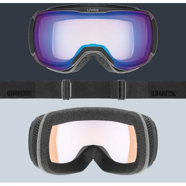 Uvex downhill 2100 V, selbsttönende Skibrille mit Anti-Fog-Beschichtung für Damen und Herren, black matt/blue-clear, one size – Bild 4