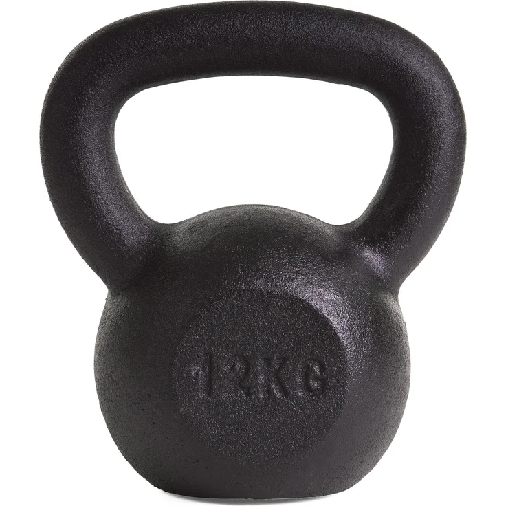 Sport-Thieme Kettlebell, 40 kg mit pulverbeschichteter Guss-Oberfläche für effektives Muskeltraining, Schwarz