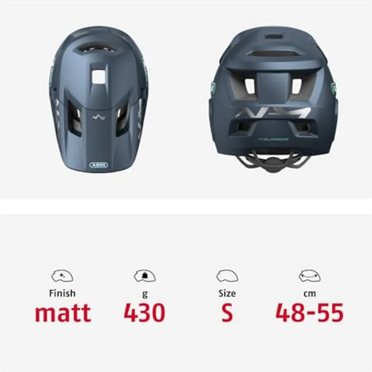 ABUS MTB-Helm YouDrop FF, Fullface-Helm für Kinder und Jugendliche mit abnehmbarem Kinnschutz, blau, Größe S – Bild 5