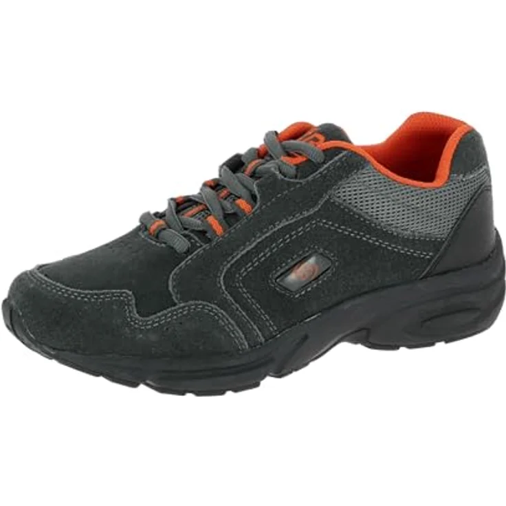 BRÜTTING Nordic Walking Schuh Circle, Veloursleder Outdoorschuh mit Gummi-Laufsohle und flexiblen Nyloneinsätzen, grau – Bild 1