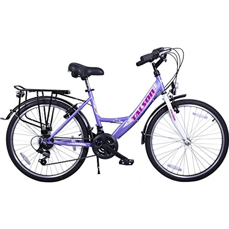 Talson 24 Zoll Fahrrad 21-Gang Shimano SCHALTUNG MIT Beleuchtung Lila-Weiss - Preisvergleich – Bild 2
