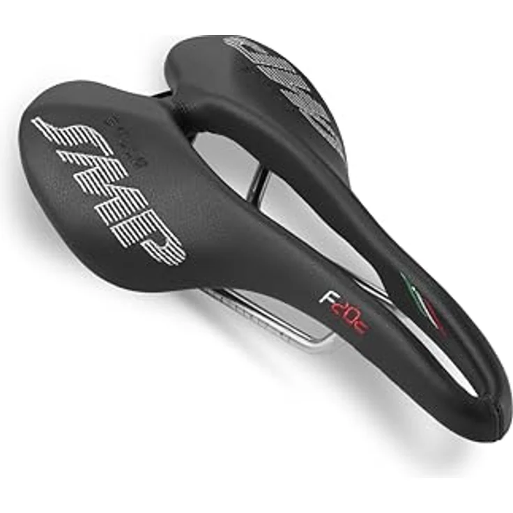 Selle SMP Herren FC20 C Fahrradsattel, schwarz, 134 mm Sitzbreite, Edelstahl Schienen, Kohlefaser-Nylon Bezug – Bild 2