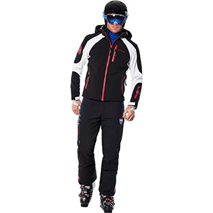 Nebulus Softshell-Skijacke ROCKSHELL, warme und wasserabweisende Herrenjacke mit optimaler Passform, schwarz-weiß, Größe L – Bild 5