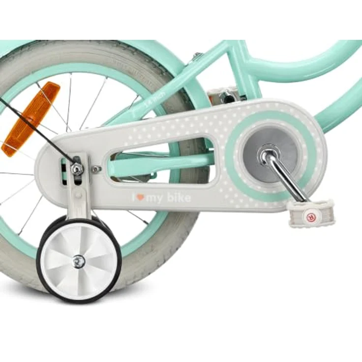 Sun Baby Heart Bike, 14 Zoll Mädchenfahrrad mit Schubstange, Mint, für Kinder bis 50 kg – Bild 7