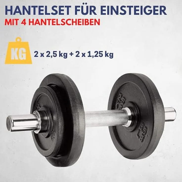 Hantelset Kurzhantel Best Sporting Hanteln 10 kg aus Gusseisen mit Stellringen - Hantel verstellbar für Männer und Frauen - Für Dein Workout und Fitnesstraining Zuhause - Adjustable Dumbbell Set – Bild 2