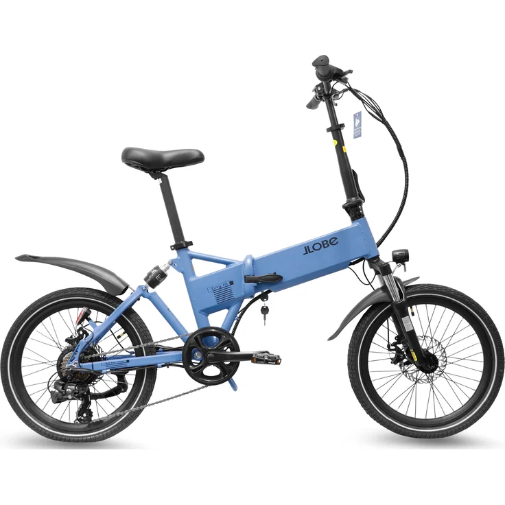 LLobe E-Bike 20" City III blau (Faltrad) 36V / 10,4Ah - Leistungsstarker Elektromotor, faltbarer Alurahmen & Shimano Schaltung