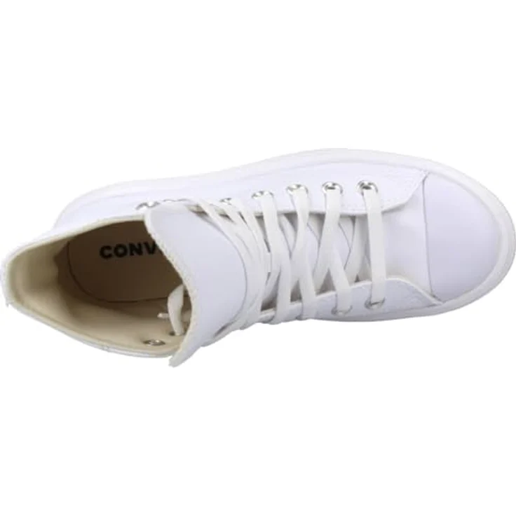 Converse Chuck Taylor All Star Move Platform Leather, Damen Ledersneaker in Weiß, Größe 6,5 UK (39,5 EU / 8,5 US), rutschfeste Gummi-Sohle – Bild 7