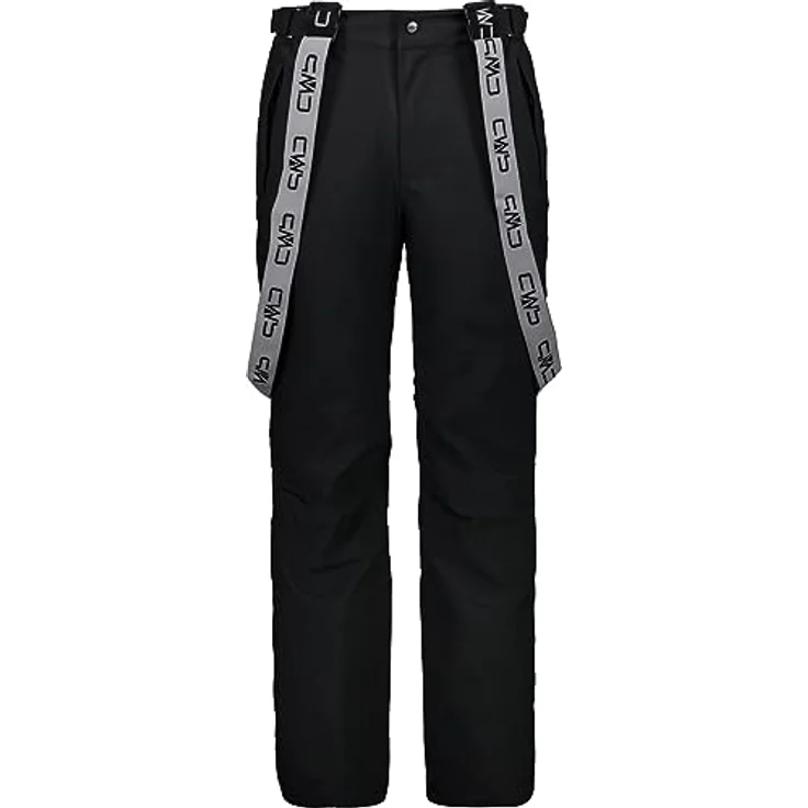 CMP Campagnolo Herren Skihosen Man Pant, Latzhose aus Super Roubaix mit Wind Protect-Technologie, Schwarz – Bild 2