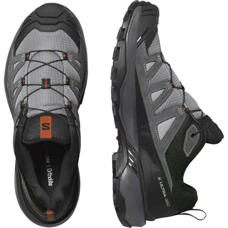 Salomon X ULTRA 360 LTR, Wasserdichter Wanderschuh mit flexibler Schnürung und profilierten Gummi-Sohlen, schwarz – Bild 2