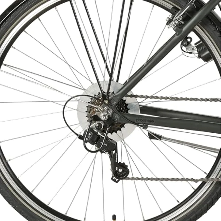 Prophete ENTDECKER 100 28 Zoll Trekkingbike, 18 Gang Kettenschaltung, V-Bremsen, LED Beleuchtung, Aluminiumrahmen 48 cm, Industrial Olive matt – Bild 4