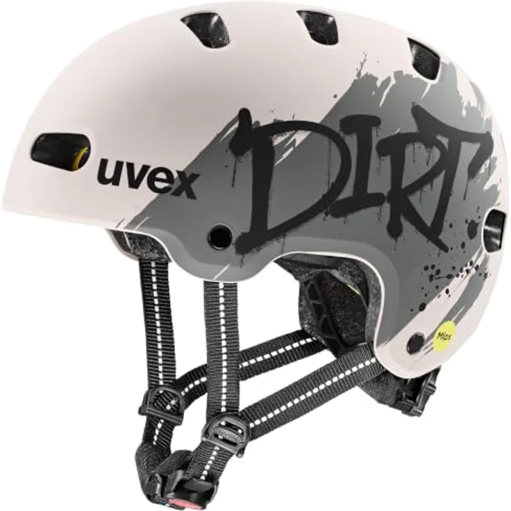 Uvex Kid 4 Style MIPS, Kinder-Fahrradhelm mit belüftetem Design, dirt warm grey – Bild 1