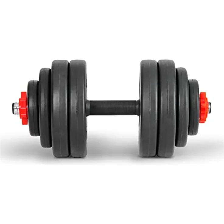 SportPlus SP-WS-015-V Vinyl Hantelset 15 kg, Kurzhantelset mit Sternverschluss, blau