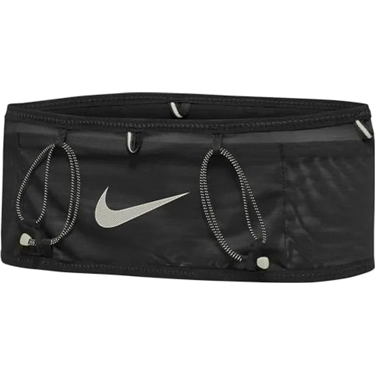 Nike Run Belt Laufgürtel, leichtes und schweißresistentes Material, verstellbarer Sitz, Black/Sail/Sail, XL – Bild 5