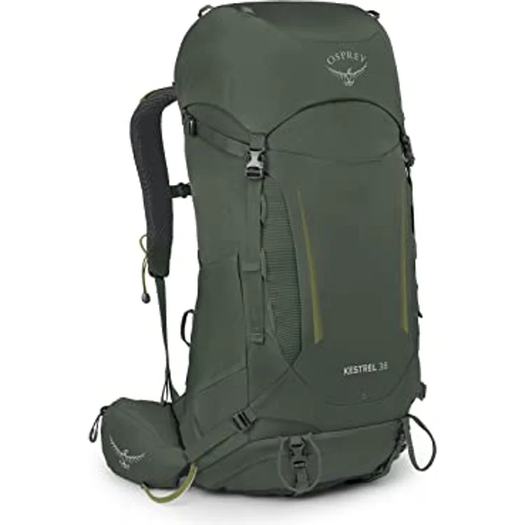 Osprey Kestrel 38 Bonsai Green S/M, Wanderrucksack mit integrierter Regenhülle und verstellbarer AirScape Rückenplatte – Bild 1