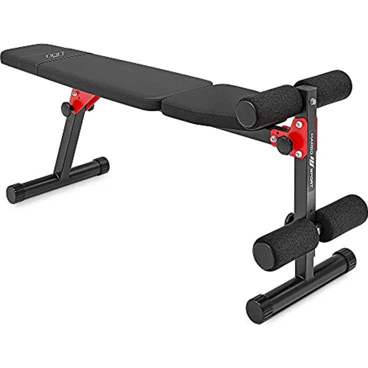 Marbo Sport Drückbank Hantelbank Trainingsbank MH-L104 Klappbar Schwarz, Reißfeste Polsterung, Gummi-Füße, 200kg Belastung