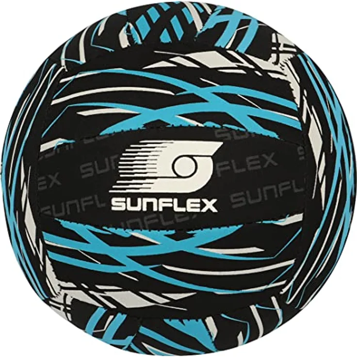 Sunflex Beach- und Funball Action Pro, Neopren Volleyball Größe 3, weich und leicht, blau/schwarz/weiß, robust und rutschfest, für Strand und Wasser