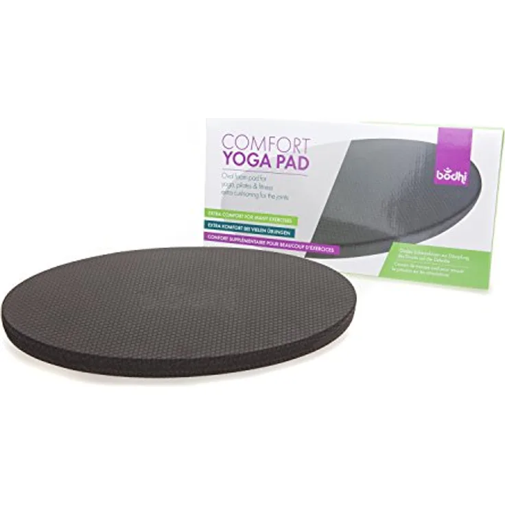Comfort Yoga Pad, Ovales Schaumstoff-Kniekissen zur Entlastung der Knie und anderer Gelenke bei Yoga, Fitness, Gymnastik, Sport (36 x 18 x 2,6 cm)