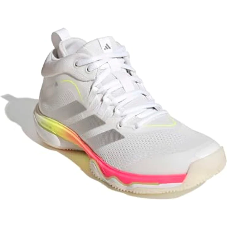 Adidas Crazyflight 7 KJ5666_610, halbhohe Volleyballschuhe, Cloud White/Tech Grey Metallic/Solar Turbo, LIGHTSTRIKE Dämpfung, Adiwear Gummiaußensohle – Bild 4