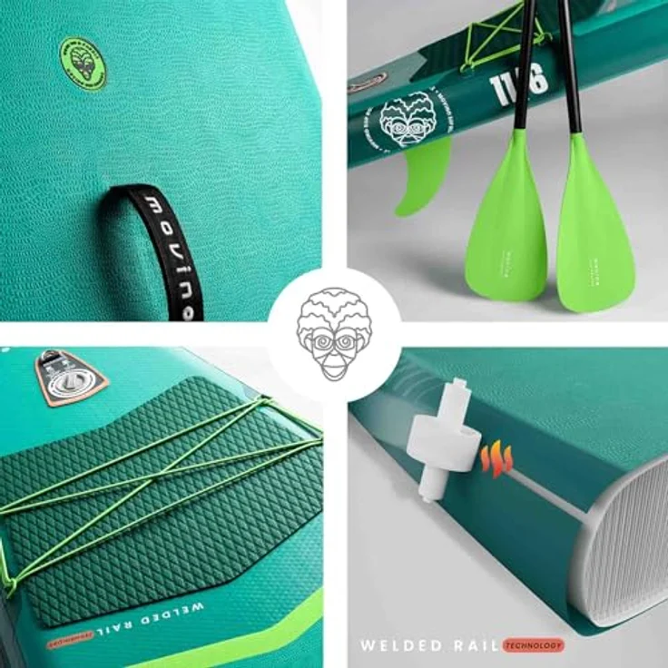 Movino Adria 11’6" Stand Up Paddle Board (350 cm), 2in1 SUP Kajak aufblasbar mit Tragkraft bis 165 kg, Set mit Zubehör und Paddel, Allround-Design, Welded Rail, 15 PSI – Bild 2