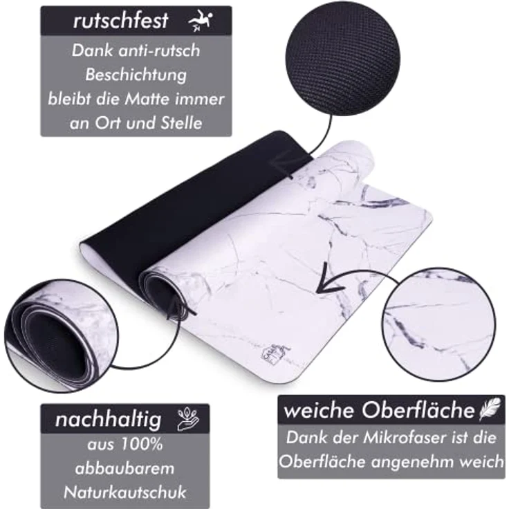 CASAFIT Casa Fit Premium Yogamatte, Rutschfeste Fitnessmatte für Yoga, Pilates und Gymnastik, Extra-dick und langlebig, Waschbare Trainingsmatte, Ideal für Zuhause und das Fitnessstudio – Bild 2