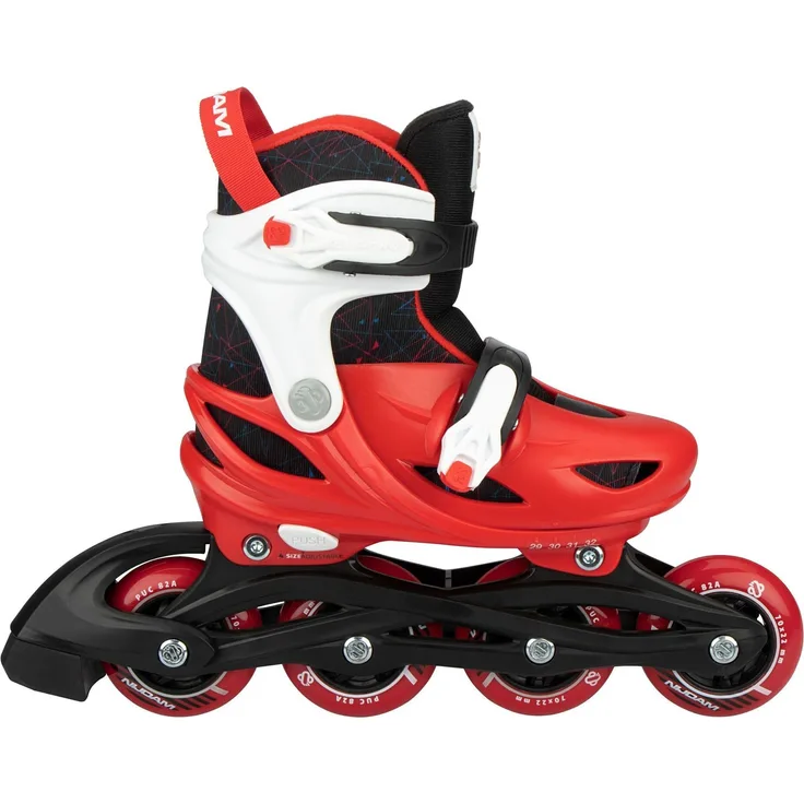 Nijdam Rad Racer Skate Kinder, einstellbar von 33 bis 36, Hardboot-Konstruktion, rot